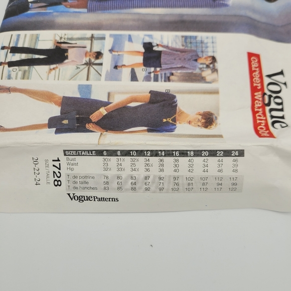 Uncut Vogue Career Wardrobe Sewing Pattern 1728 Vintage Limited Ed. - Picture 7 of 8